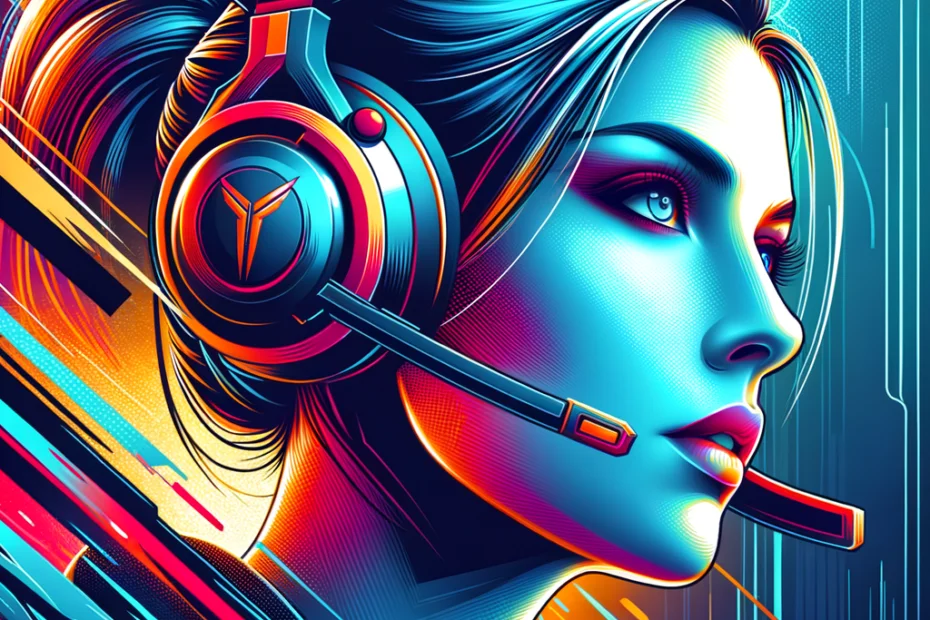 Top 5 Playstation 5 Headsets: Hear the Fun in 2024! 10 image showcasing a modern video game look, focusing on a woman wearing a headset. This is for an article focusing on the top 5 Playstation 5 headsets.